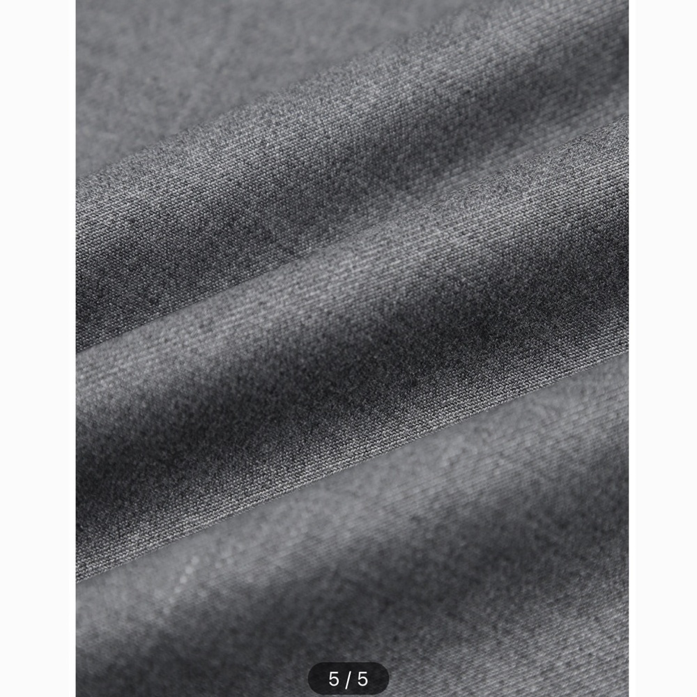 Commense Wide-Leg High-Rise Gray Trousers with Belt - Picture 5 of 11